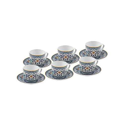 KARACA Beylerbeyi Turkish Coffee Cup Set for 6 People - 12 Piece Cups with Saucers - Small Porcelain Espresso Set - Ideal for Serving Greek, Arabic Coffee (2.7 fl oz) - Image 3