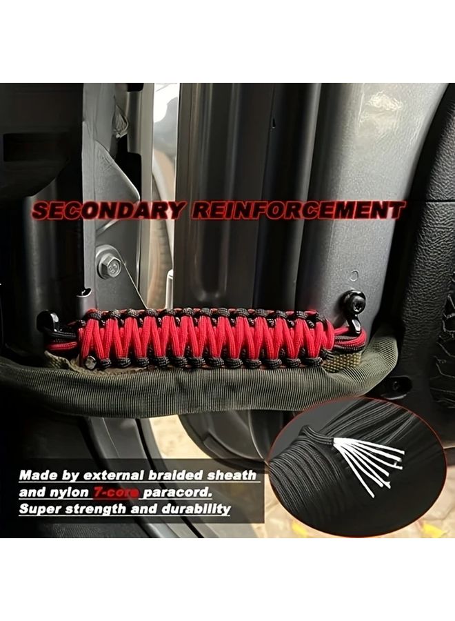 2pcs Black Blue Heavy Duty Door Limit Straps Compatible With CJYJTJJK JKU JL TJ JK JL JT Models 1997 To 2024 Retractable Handcrafted Door Check Straps - Image 5