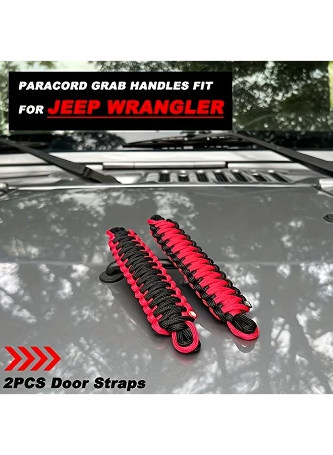 2pcs Black Blue Heavy Duty Door Limit Straps Compatible With CJYJTJJK JKU JL TJ JK JL JT Models 1997 To 2024 Retractable Handcrafted Door Check Straps - Image 4
