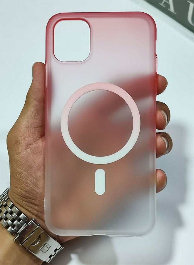 MagSafe Case for iPhone 11 Pro, Slim Semi-Transparent Case, Shockproof, Scratch and Fingerprint Resistant, Supports Magnetic Wireless Charging - Red - Image 1