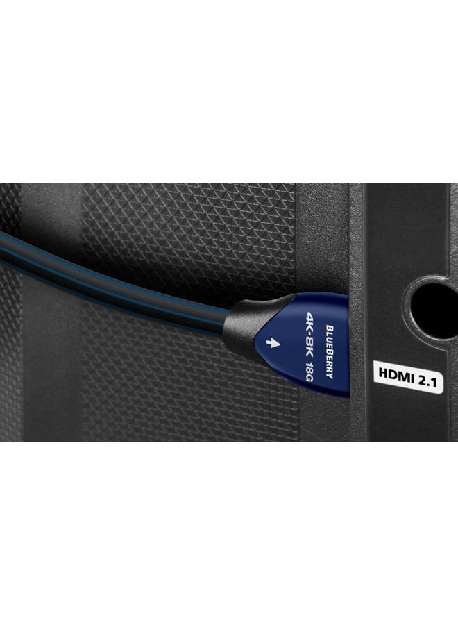 AudioQuest Blueberry 18 2.1 HDMI Cable - 4K/8K Ultra HD, in-Wall Rated, High-Speed, 18Gbps, HDR, eARC - 0.75m - Image 2