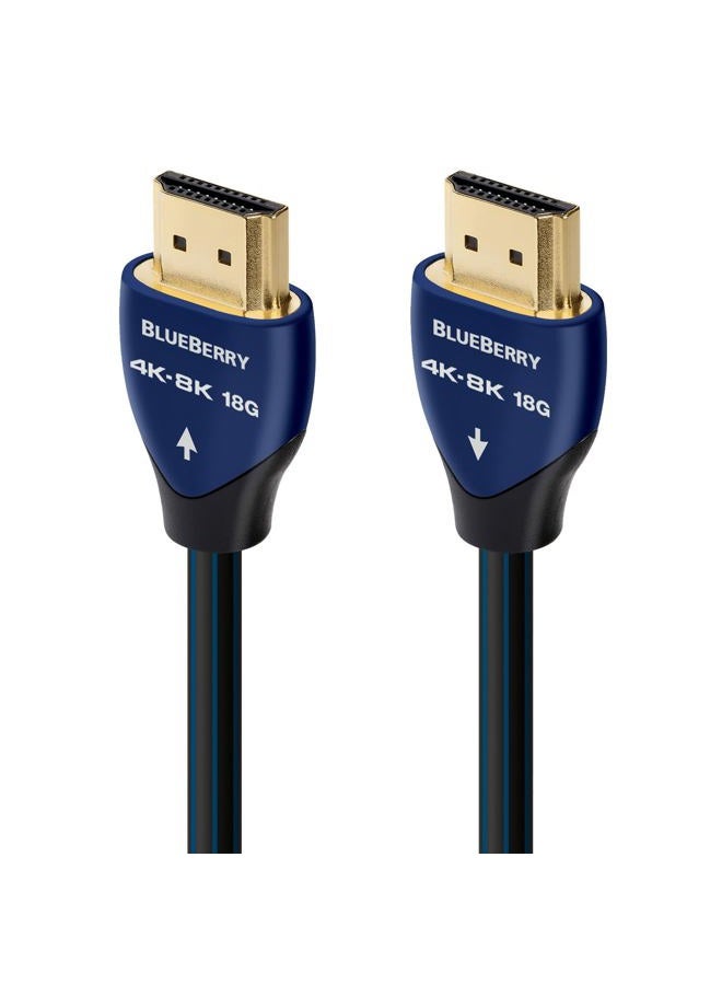 AudioQuest Blueberry 18 2.1 HDMI Cable - 4K/8K Ultra HD, in-Wall Rated, High-Speed, 18Gbps, HDR, eARC - 0.75m - Image 1