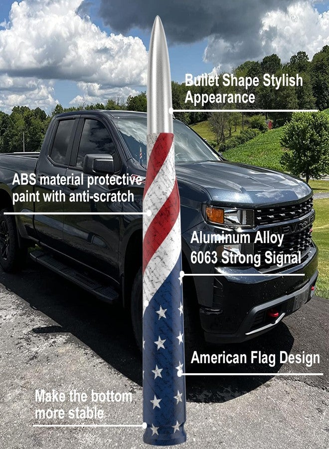 Engirette Car Truck Antenna with Valve Stem Caps - American Flag Design, Universal Vehicle Short Antenna Replacement Mast for Ford F150 F250 F350 Super Duty Raptor Dodge RAM GM Chevy Silverado 1500 2500 3500 - Image 3