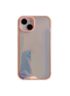 Case Cover For iPhone 15 Electroplated Aurora TPU + PC Phone Case Pink