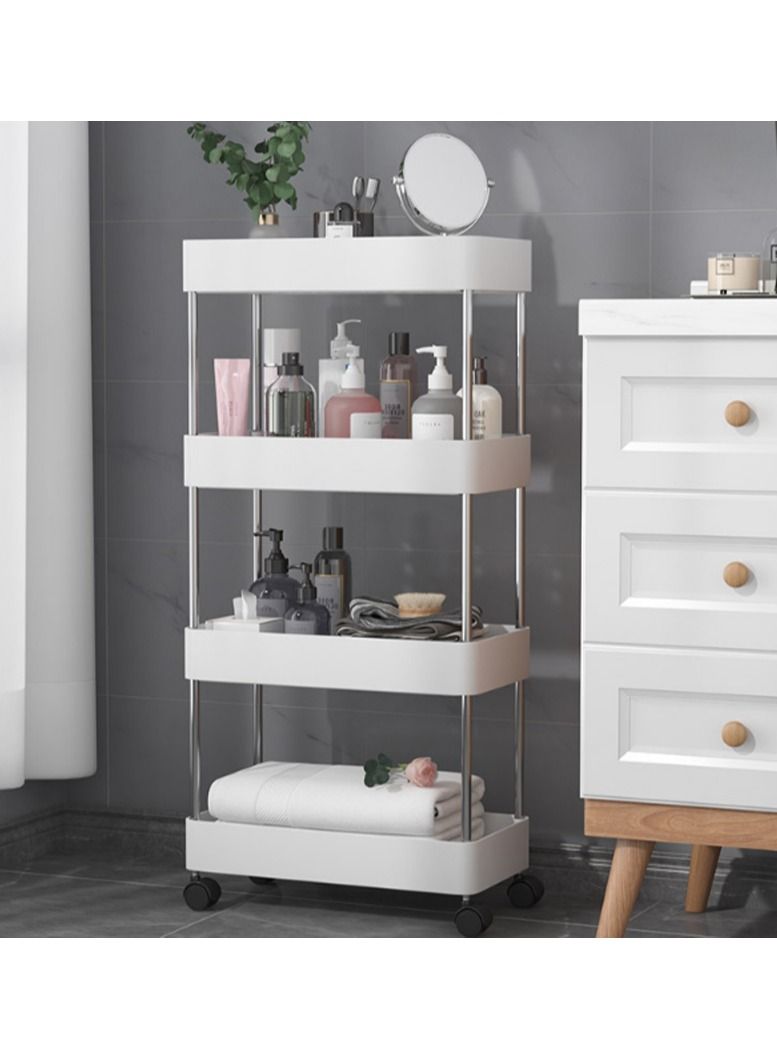 DubaiGallery 4 Layer Kitchen Storage Trolley Rack with Caster Wheels Plastic Kitchen - Image 3