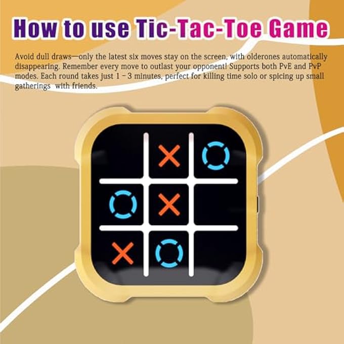 ELECTRONIC TIC TAC TOE GAME - 3-IN-1 PORTABLE HANDHELD PUZZLE CONSOLE, TRAVEL-FRIENDLY EDUCATIONAL TOY FOR MEMORY GROWTH, FAMILY FUN, AND IDEAL GIFT FOR ALL AGES - Image 3