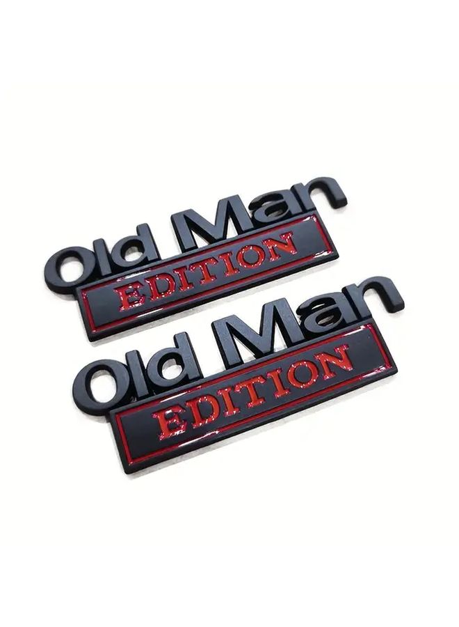 Black Old Man Edition 3D Emblem Sticker Badge Decals 2pcs For Car SUV Motorcycle - Image 5