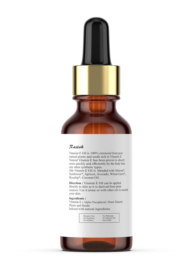 Raslok 100% Pure Plant-Based Vitamin E Oil Helps Nourish and Moisturize Skin for a Soft| Radiant, and Youthful Appearance | Supports Healthy-Looking Skin and Hair | 2 Fl.oz - 30ml - Image 5
