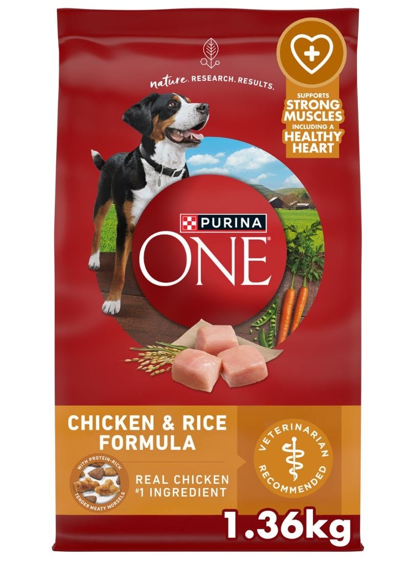 Purina ONE - Chicken & Rice Formula Dry Dog Food 1.36kg - Image 1