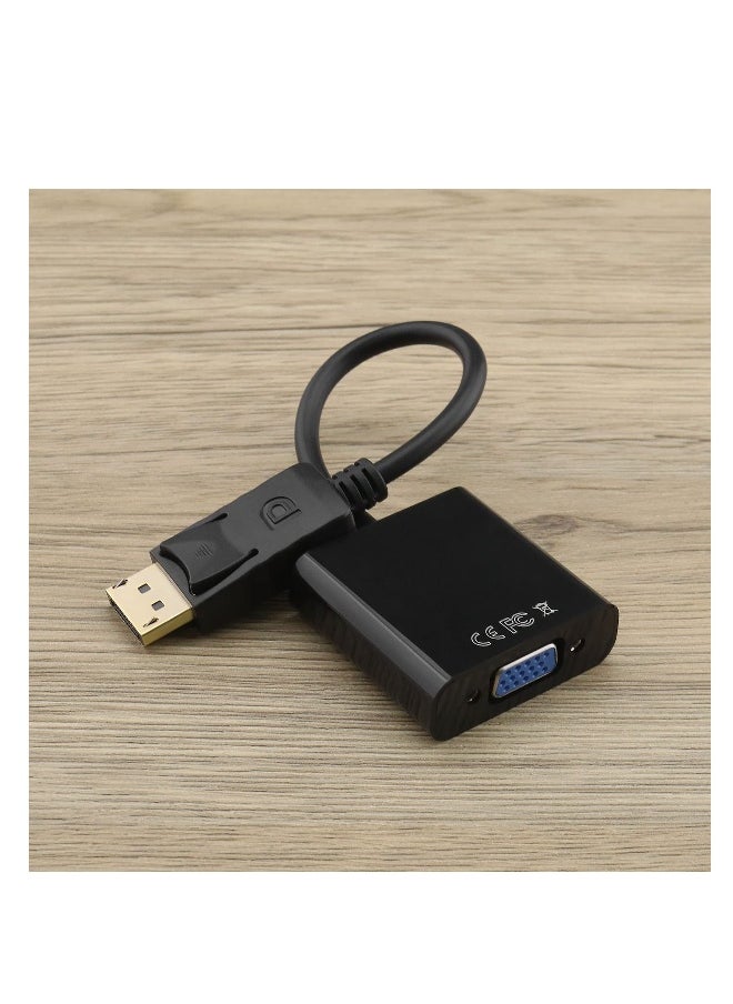 محول DisplayPort إلى VGA، موصل DP مطلي بالذهب للعرض الذكري إلى عرض أنثوي VGA، سهل الاستخدام، صغير وخفيف، كابل محول للشاشة لأجهزة الكمبيوتر المكتبية والمحمولة وجهاز العرض
