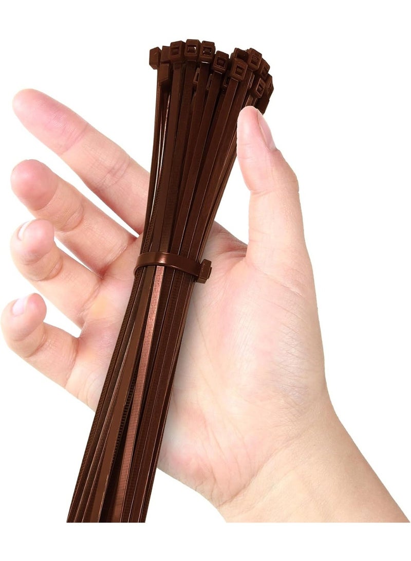 Cable Zip Ties 7.87Inch Durability Self-locking Nylon Tie For Indoor And Outdoor Use(3 * 200 Brown*100) - Image 1