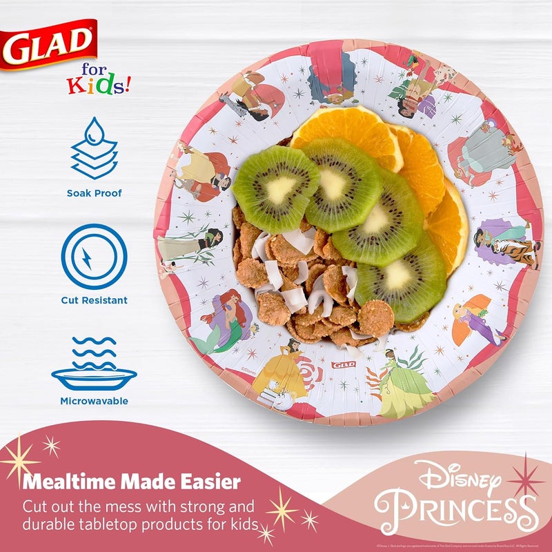 Glad for Kids Disney Princess 12oz Paper Snack Bowls - Magic is in All of Us - Durable, Soak Proof & Microwavable Disposable Bowls - 24ct bulk - Get the Matching Party Paper Plates & Party Cups - Image 4