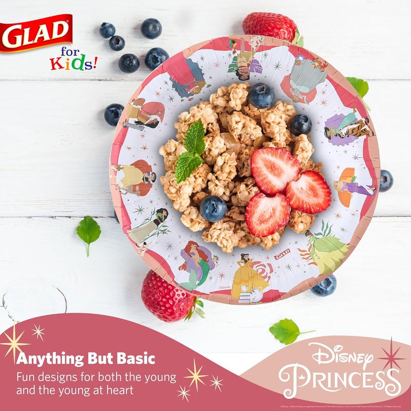 Glad for Kids Disney Princess 12oz Paper Snack Bowls - Magic is in All of Us - Durable, Soak Proof & Microwavable Disposable Bowls - 24ct bulk - Get the Matching Party Paper Plates & Party Cups - Image 3