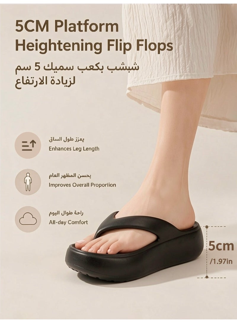 GUOLUOFEI Women's Platform Flip Flops, Casual Wedges Sandals With Arch Support, Summer Chunky Heeled Slides, Beach Thong Slippers - Image 1