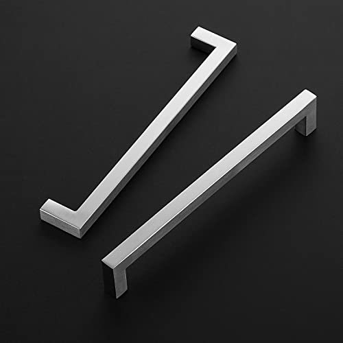 Ravinte 3 Pack 8 Inch Square Cabinet Handles - Satin Nickel & Brushed Nickel Drawer Pulls - Kitchen Cabinet Hardware - Image 2
