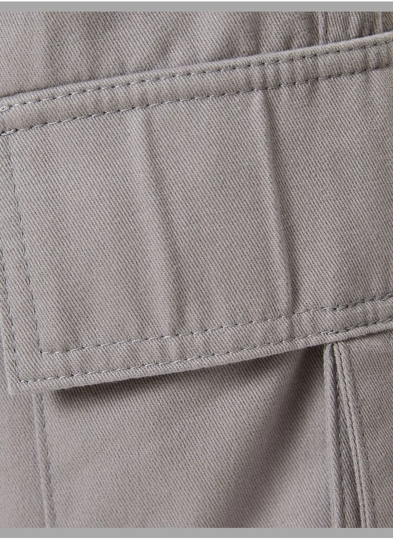 KOTON Jogger Cargo Pants Drawstring Elastic Waistband Relax Cut Pockets Cotton