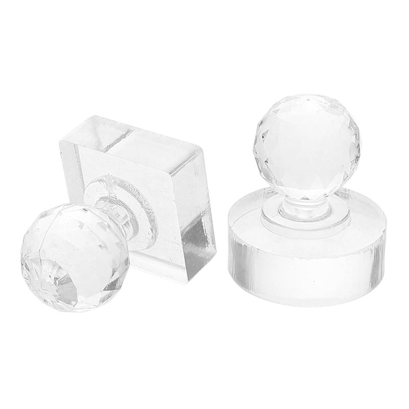 2pcs Magnetic Eyeshadow Palette Pressing Tool 9-grid Square 27mm round Crystal Makeup Stamp for Eyeshadow, Blusher, Highlighter DIY Repair and Refilling - Image 1