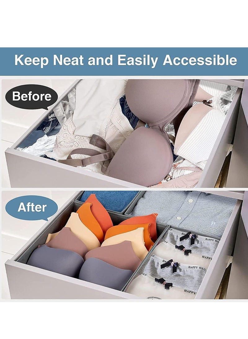 TRASSLE Foldable Cloth Storage Box, 6 Pack Underwear Drawer Organizer, Foldable Closet Organizers, Storage Dresser Drawer Dividers, Cloth Drawer Storage Organizer Boxes, for Clothes, Scarves - Image 5