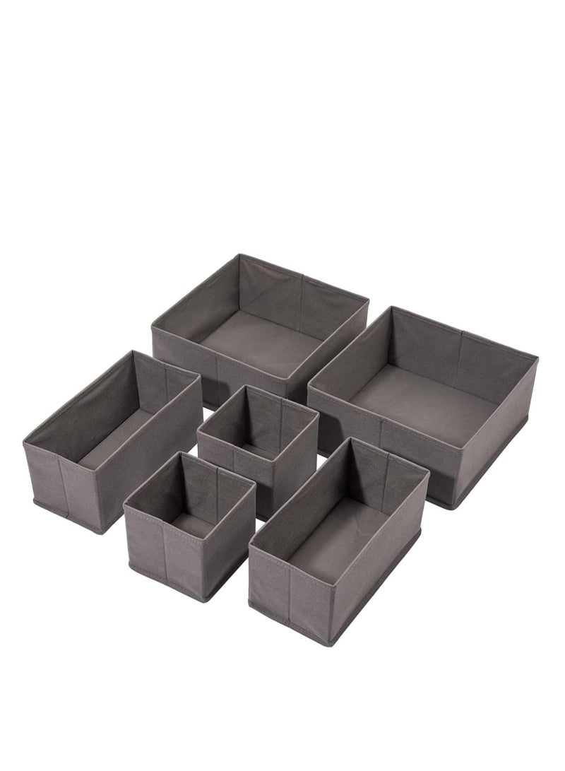 TRASSLE Foldable Cloth Storage Box, 6 Pack Underwear Drawer Organizer, Foldable Closet Organizers, Storage Dresser Drawer Dividers, Cloth Drawer Storage Organizer Boxes, for Clothes, Scarves - Image 1