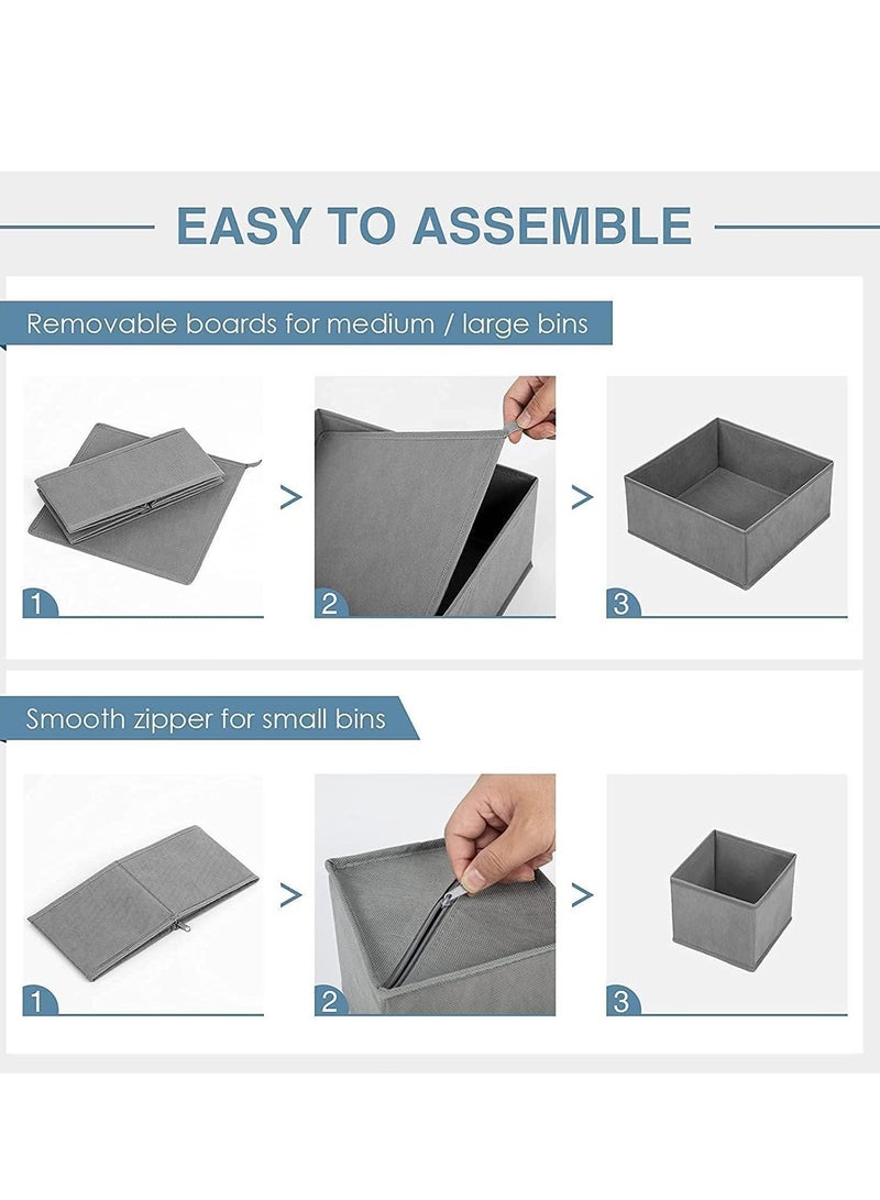 TRASSLE Foldable Cloth Storage Box, 6 Pack Underwear Drawer Organizer, Foldable Closet Organizers, Storage Dresser Drawer Dividers, Cloth Drawer Storage Organizer Boxes, for Clothes, Scarves - Image 4