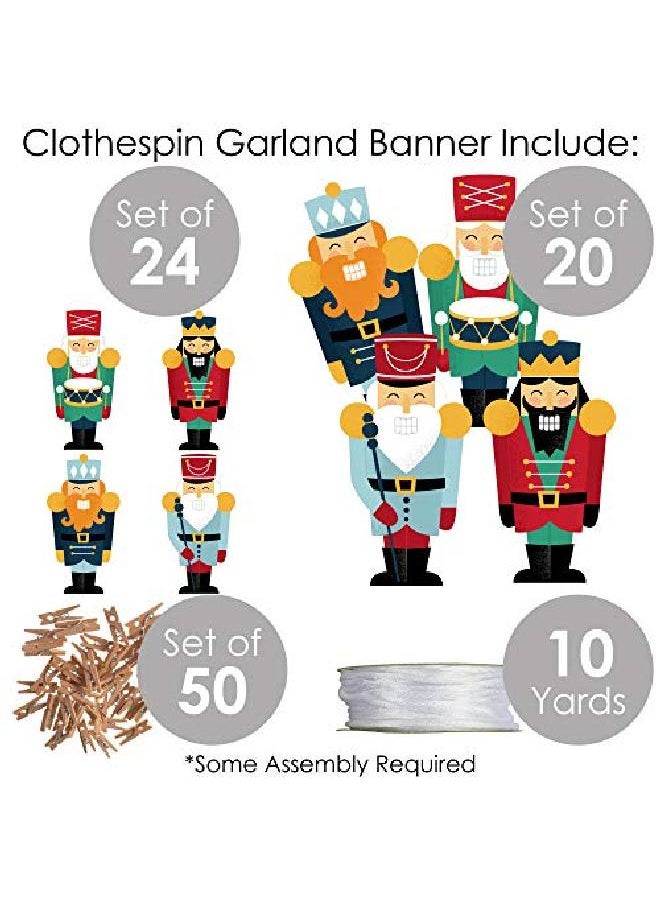 Big Dot of Happiness Christmas Nutcracker Holiday Party Diy Decorations Clothespin Garland Banner 44 Pieces  - Image 4