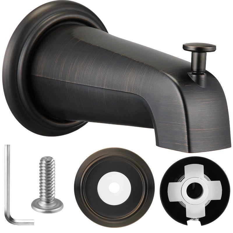 Dreyoo Slip On Diverter Tub Spout with Metal Cover Ring and Foam Gasket Compatible with Kohler GP85556CP Bathroom Bathtub Faucet Set Replacement Fits 12 Copper Water TubeOil Rubbed Bronze - Image 2