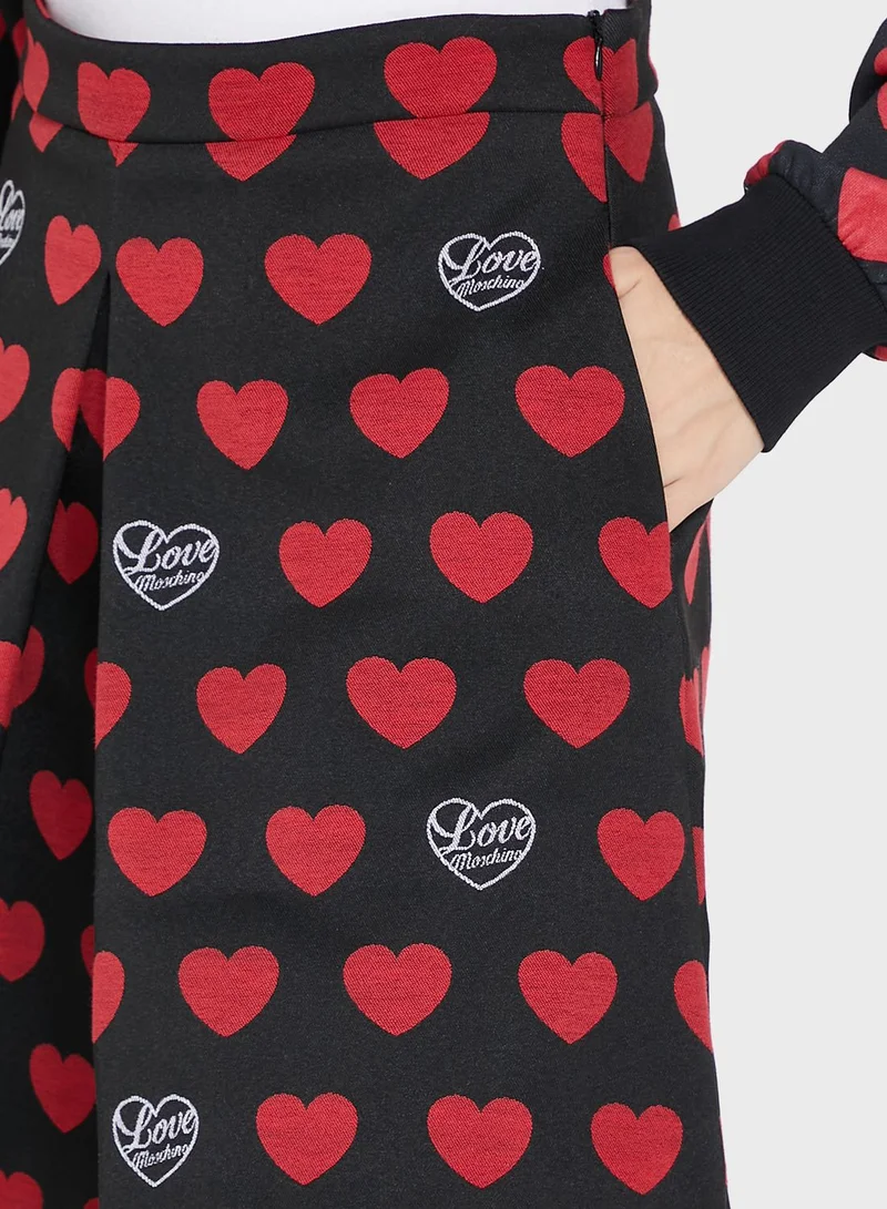 Love Moschino Logo Print Mini Skirt