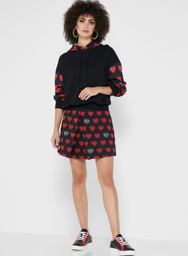 Love Moschino Logo Print Mini Skirt
