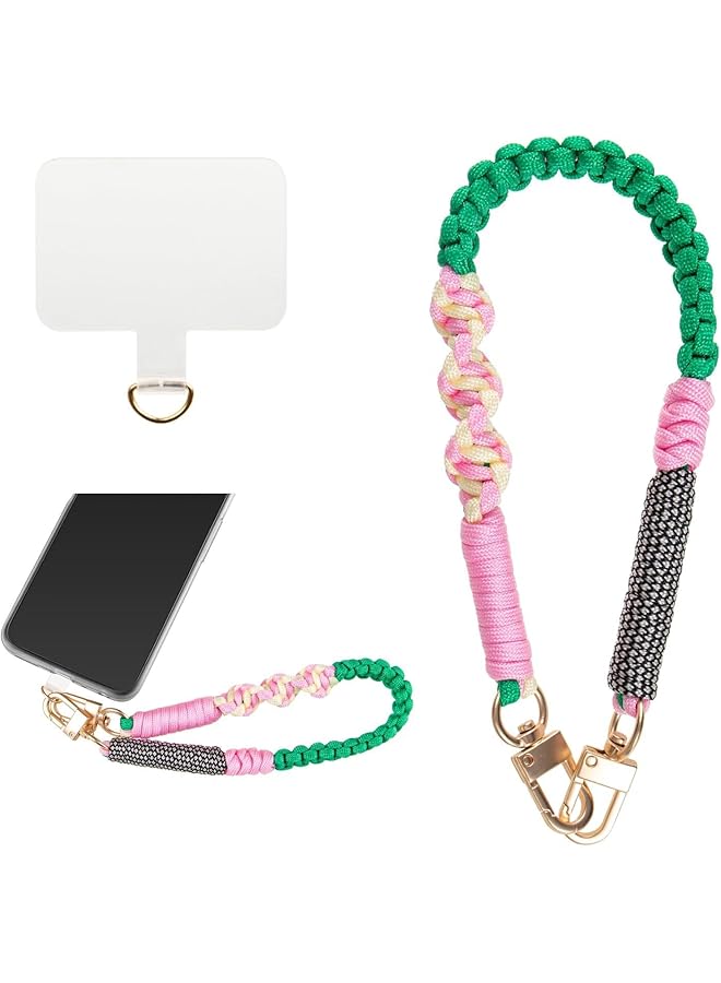 Green Tiger Phone Wrist Strap, Adjustable Nylon Cell Phone Lanyard Hand Strap for Smartphones, Lightweight Wristlet Charm for Outdoor Activities (Green) - Image 1
