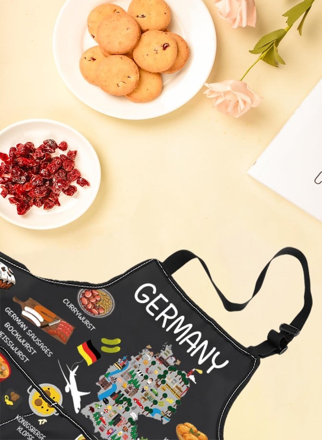 LEVLO Germany Country Map Europe Cuisine Lover Kitchen Apron Mom Dad BFF German Food Cooking Travel Apron (GERMANY) - Image 5