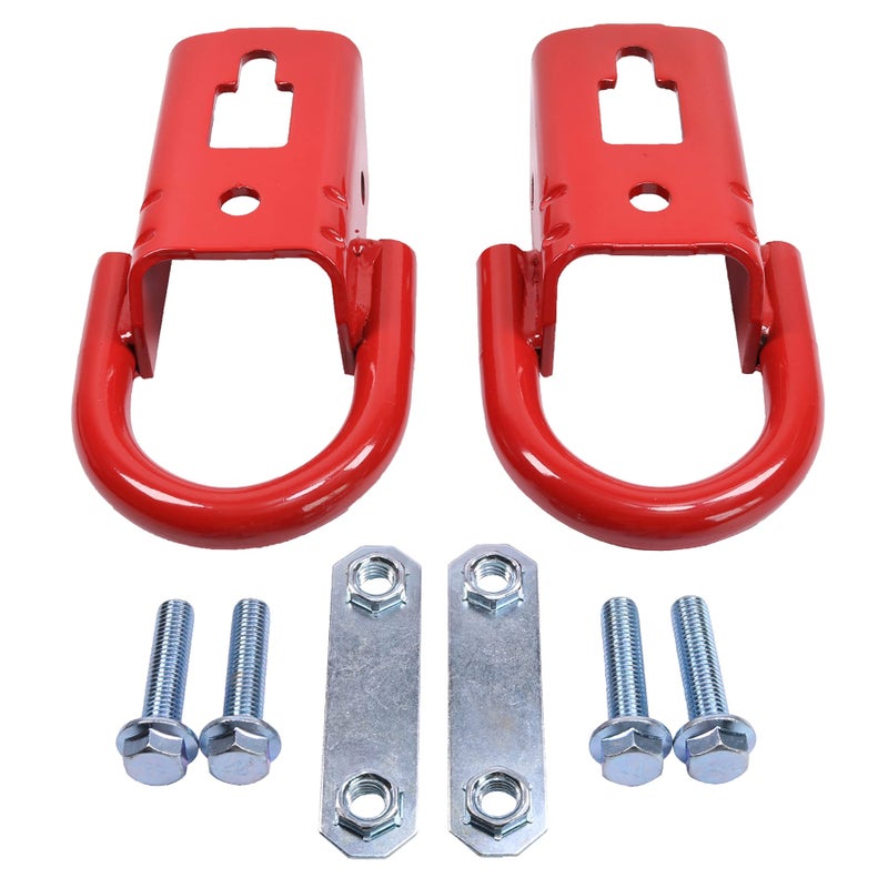 JDMSPEED New Towing Hook Red Front Pair FL3Z17N808A FL3717N808A Replacement For Ford F150 2015 2016 2017 2018 2019
