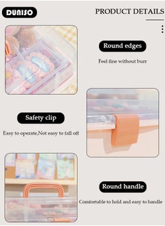 DUNISO Three-Layer Clear Plastic Storage Box,Folding Tool Box,Multipurpose Stationery Storage Box With Hidden Handle,Large Capacity Storage Box for Hair accessories and cosmetics  - Image 5