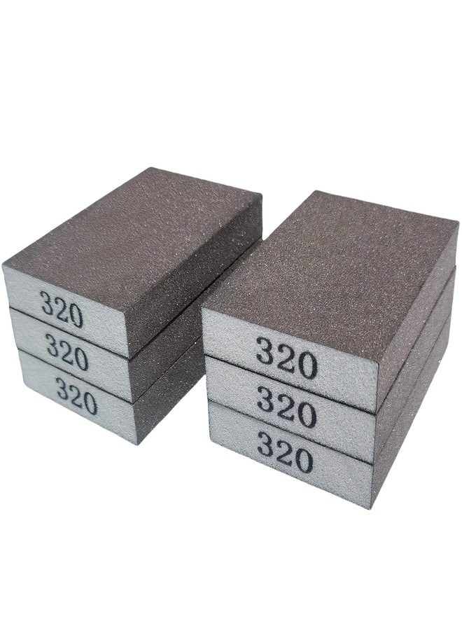 Tonmp 6 PCS 320 Grit Hand Sanding Blocks Set - Superfine Sander Sponge, Wet and Dry Dual-use Sanding Sponges, Washable and Reusable, Ideal for Wood Metal Wall Polish - Image 1