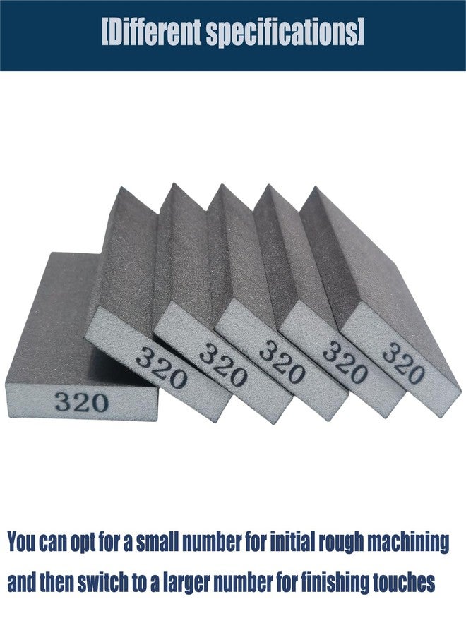 Tonmp 6 PCS 320 Grit Hand Sanding Blocks Set - Superfine Sander Sponge, Wet and Dry Dual-use Sanding Sponges, Washable and Reusable, Ideal for Wood Metal Wall Polish - Image 3