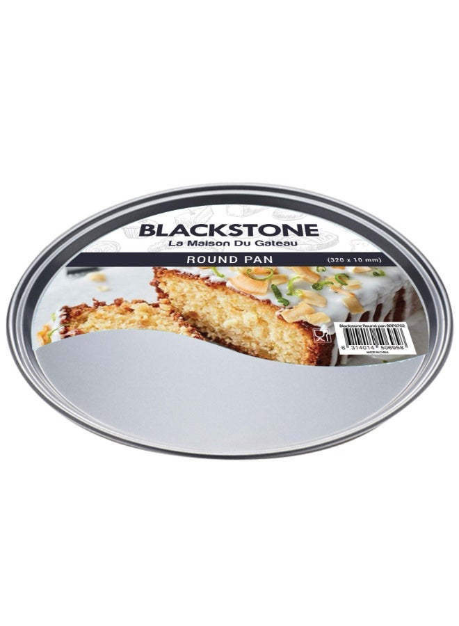BLACKSTONE Round Nonstick Pizza Pan 32cm Carbon Steel Baking Tray for Pizza Cookies Cakes and Desserts Oven Safe 230C - Image 2