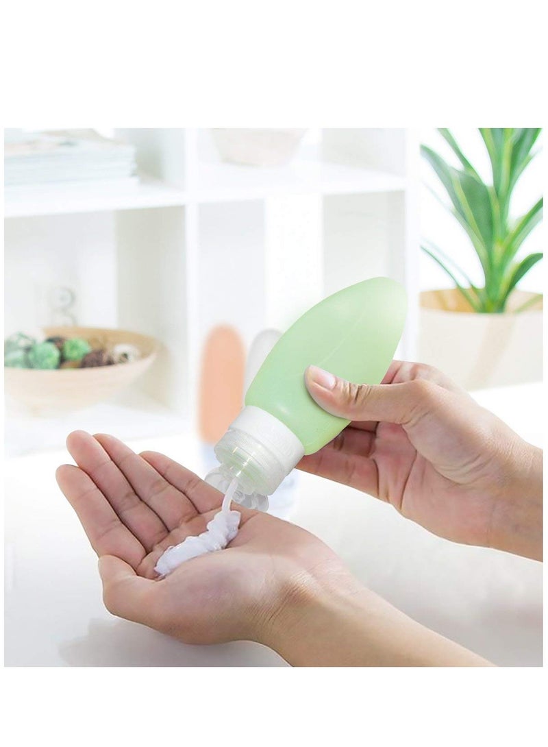 Silicone Travel Bottles Set, 3 oz Leak-Proof Squeeze Containers for Shampoo, Soap, Makeup Remover, and Body Wash - 6 Pack Refillable Travel Accessories. - Image 3