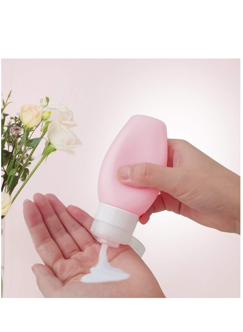 Silicone Travel Bottles Set, 3 oz Leak-Proof Squeeze Containers for Shampoo, Soap, Makeup Remover, and Body Wash - 6 Pack Refillable Travel Accessories. - Image 4