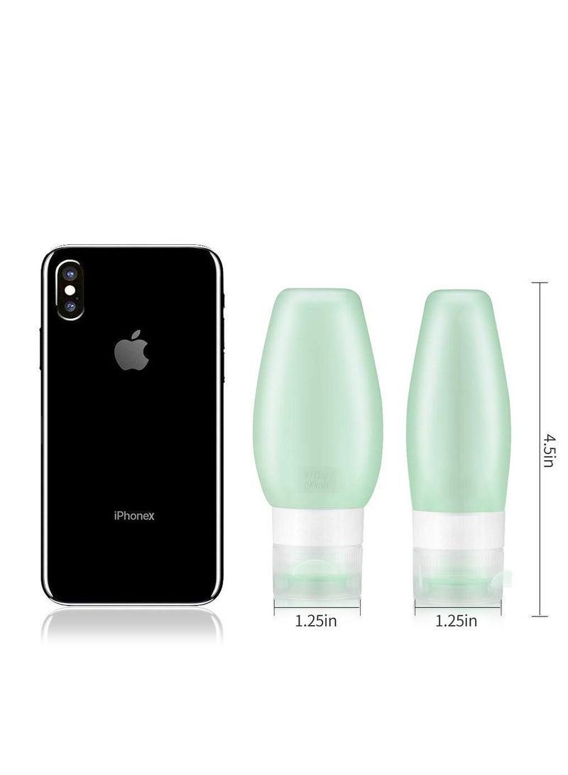 Silicone Travel Bottles Set, 3 oz Leak-Proof Squeeze Containers for Shampoo, Soap, Makeup Remover, and Body Wash - 6 Pack Refillable Travel Accessories. - Image 5