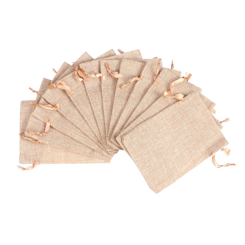 Linen Drawstring Storage Bags Set For Jewelry Organizing Colorful Washable Odorless - Image 2