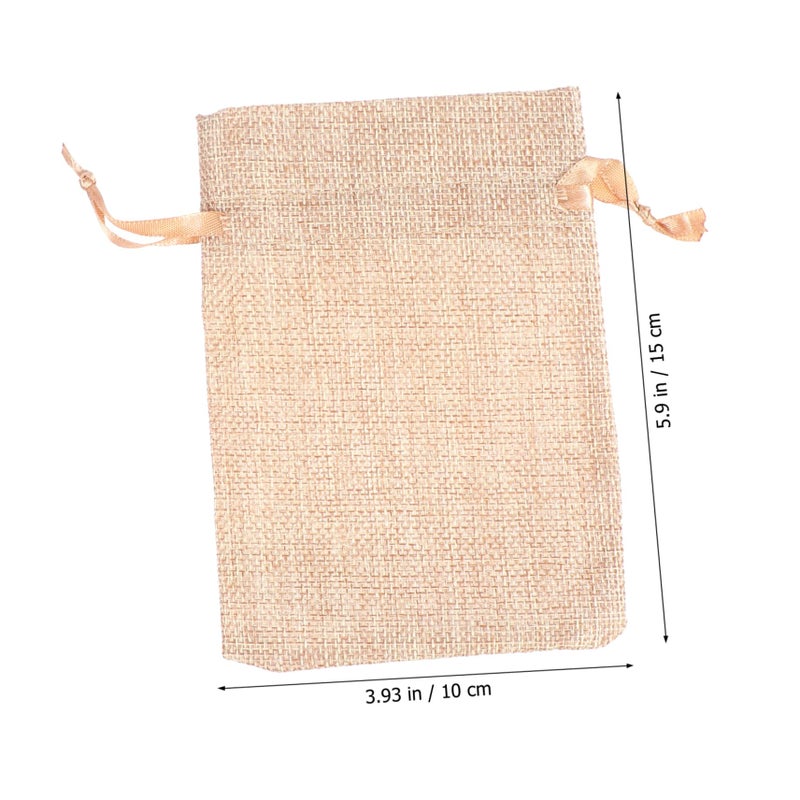 Linen Drawstring Storage Bags Set For Jewelry Organizing Colorful Washable Odorless - Image 4