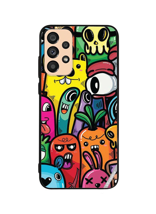 VR CREATIVE غطاء حماية لهاتف سامسونج جالاكسي A53 5G بتصميم كرتوني متعدد الألوان - Image 1
