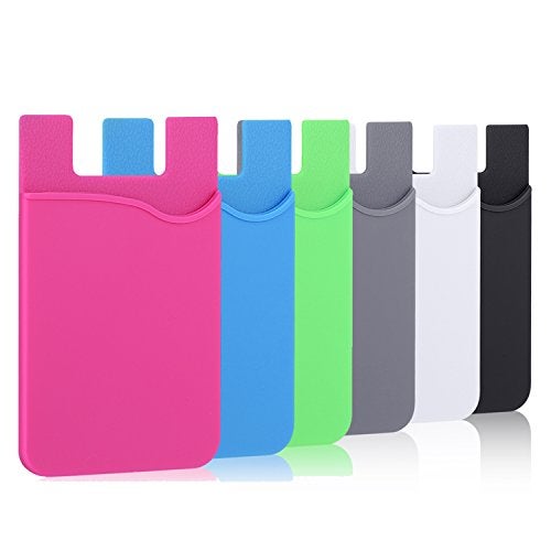 Pofesun Adhesive Phone Wallet, 6 Pack Silicone Phone Wallet Stick on, Sticky Credit Card Holder for Phone Case, Adhesive Credit Card Holder for iPhone 16 15 14 13 12 Pro Max,iPad,Samsung Galaxy,LG,Tablet - Image 1