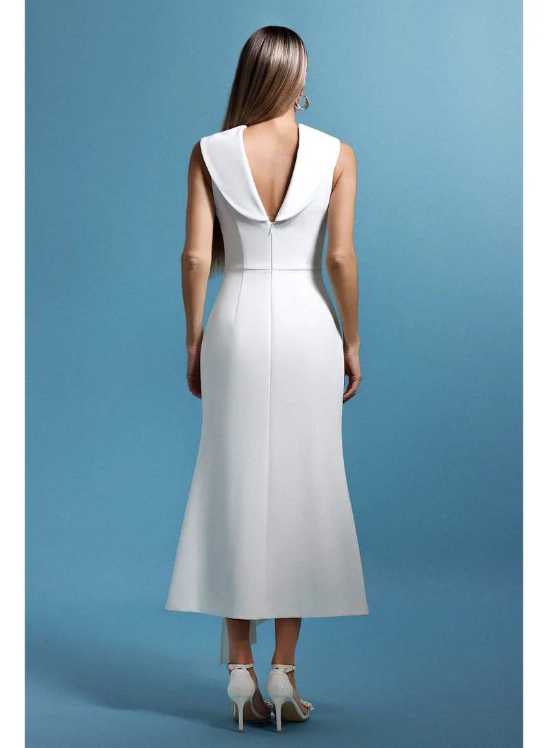 Bella Barnett Jozie Sleevess Fold Fish Tail Maxi Dress