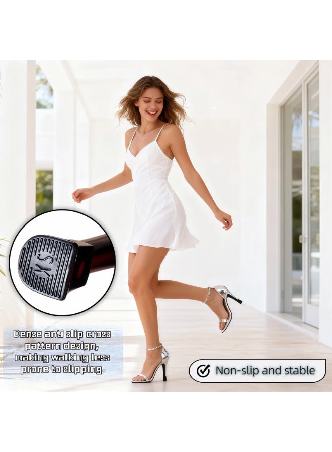 Black TPU Heel Protectors for High Heels & Stilettos, 4-Pair Multi-Size Kit - Non-Slip, Noise Reducing Heel Tips for Outdoor Use - Image 4