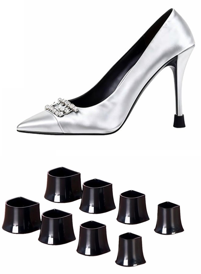 Black TPU Heel Protectors for High Heels & Stilettos, 4-Pair Multi-Size Kit - Non-Slip, Noise Reducing Heel Tips for Outdoor Use - Image 1