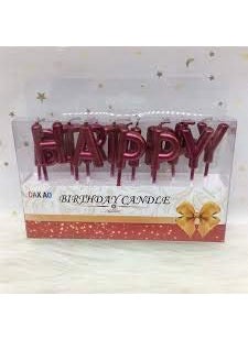 LB L B Happy Birthday Candle Candle for 1st Birthday Happy Birthday Candle for Birthday Theme Happy Birthday Candles for Cake Cake Topper Red  - Image 4