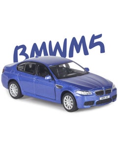 موديل كار نموذج سيارة BMW M5 1/36، سيارة طراز BMW، سيارة لعبة من سبائك الزنك للأطفال، لعبة سيارات سحب للخلف للأطفال الصغار هدية للأولاد والبنات 12*5*3.5 سم (أزرق)  - Image 1