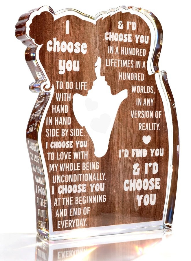 MAMAGIFTREE "I Choose You" Anniversary and Wedding Gifts | Perfect for Him, Her, Couples | Valentine's Day, Engagement, Bridal Shower Gifts - Heartfelt Acrylic Plaque - Image 1