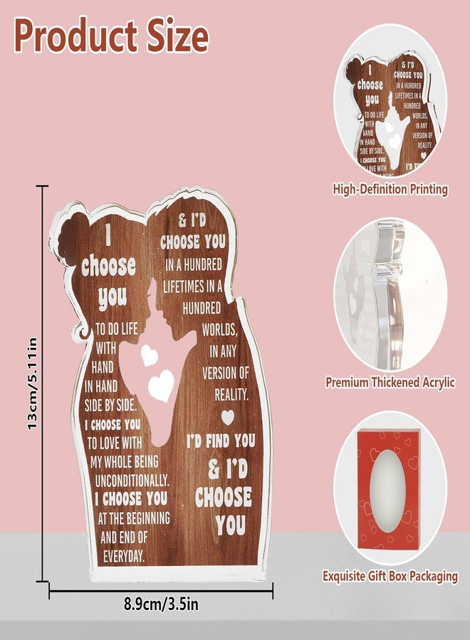 MAMAGIFTREE "I Choose You" Anniversary and Wedding Gifts | Perfect for Him, Her, Couples | Valentine's Day, Engagement, Bridal Shower Gifts - Heartfelt Acrylic Plaque - Image 4