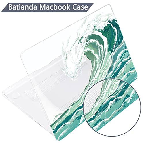 Batianda for New MacBook Air 13.6 inch Case with M4 M3 M2 Chip 2025 2024 2022 Release Model A3240/A2681/A3113 Designed Protective Plastic Hardshell & Keyboard Cover & Screen Protector, Waves - Image 4